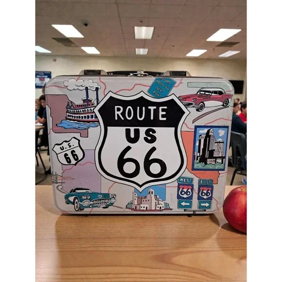 Vintage 2000 Retro Historic US Route 66 Metal Lunchbox Nostalgic Americana Colle - Picture 1 of 11